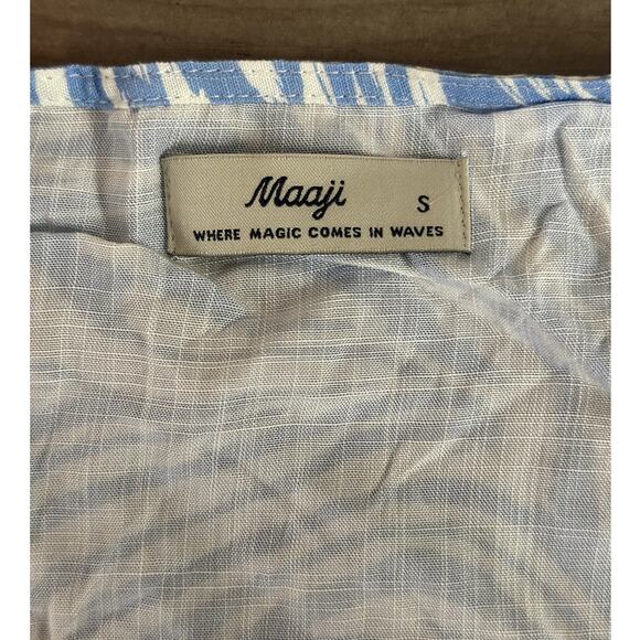 Maaji Blue Maxi Cover-up Kimono Wrap Dress Size S Anthropologie - Picture 10 of 11